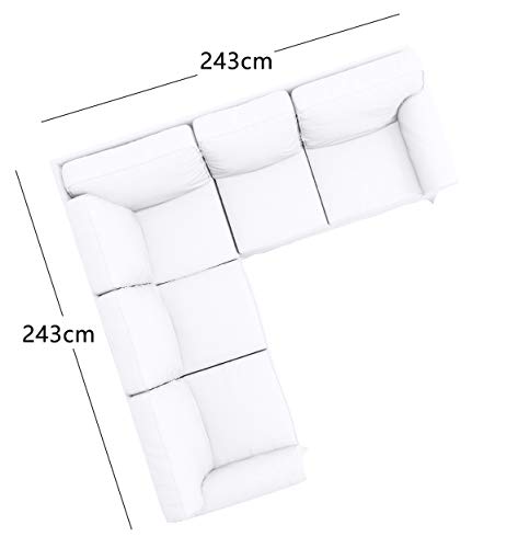Polyester Flax Light Gray Slipcovers for 2 + 2 Sectional Corner Sofa J87535