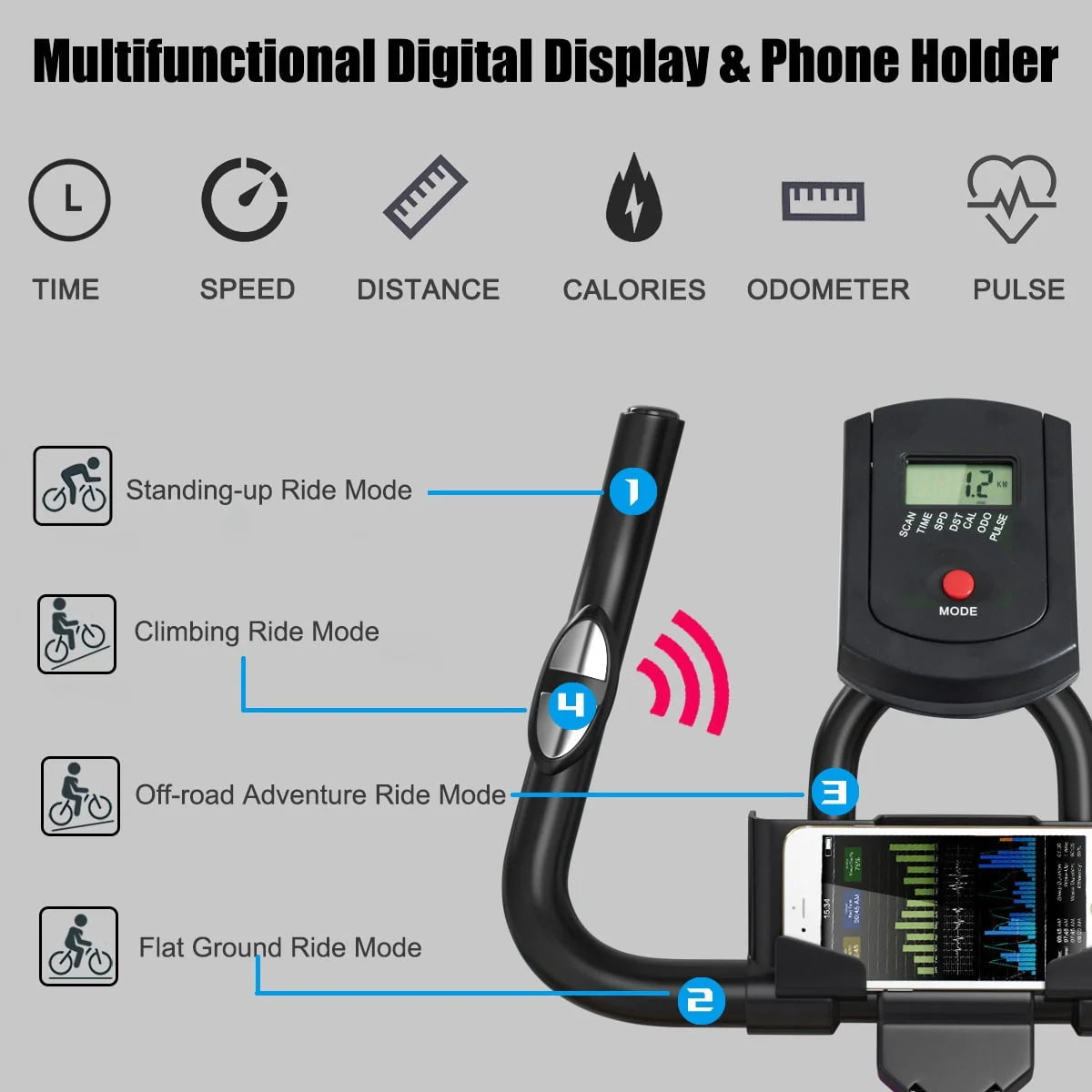 Indoor Cycling Stationary Bike Belt Drive Adjustable Resistance J685344