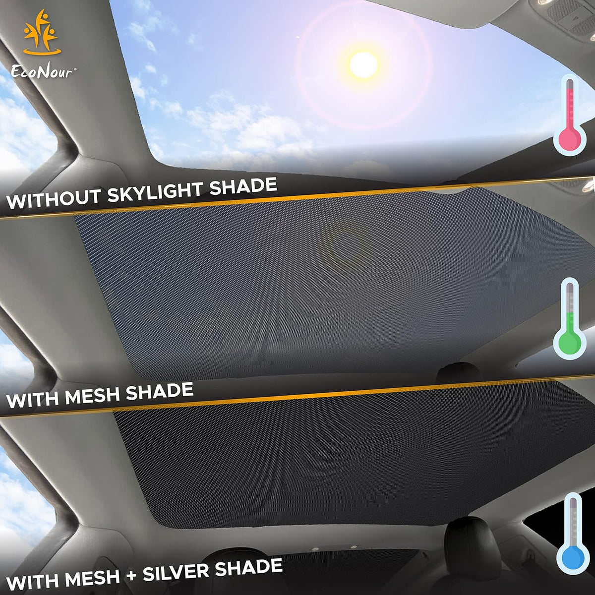 Foldable Sunroof Shade Cover with Heat Insulation Film, Pack of 2 R52846