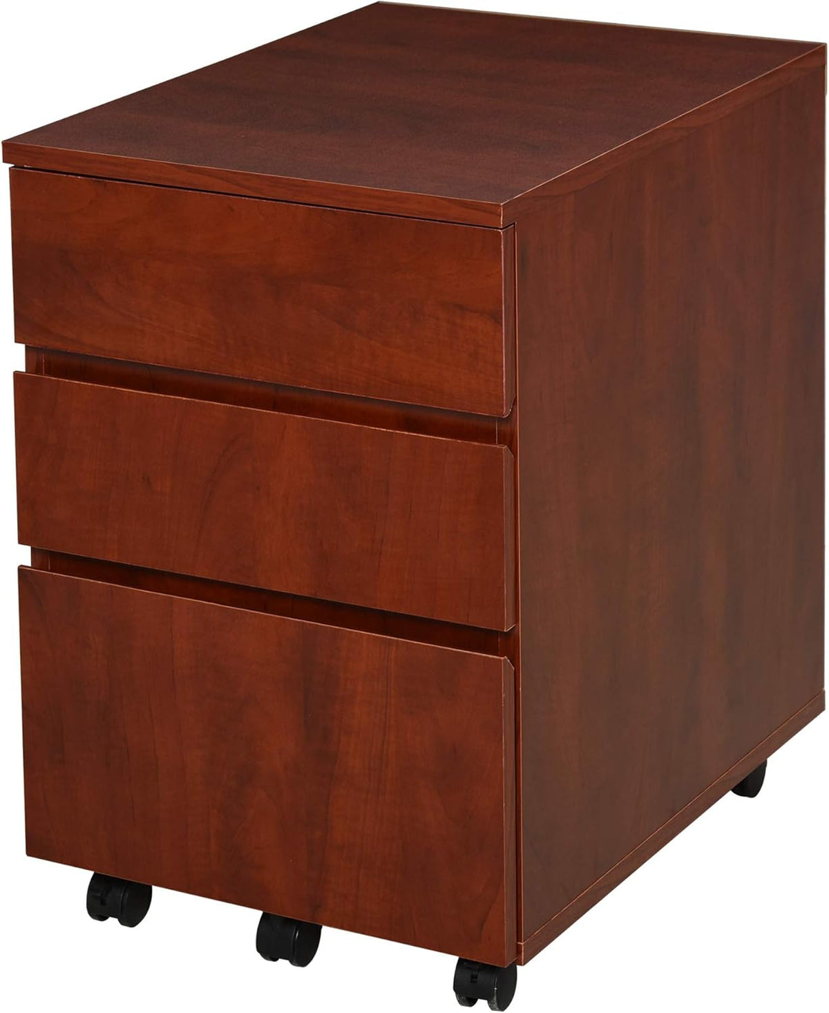 Brown 3 Drawer Mobile File Cabinet with Wheels Z284