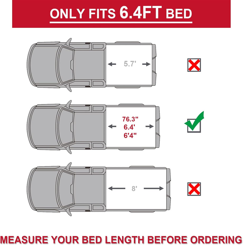 5.7ft Tri-fold Truck Bed Tonneau Cover S517