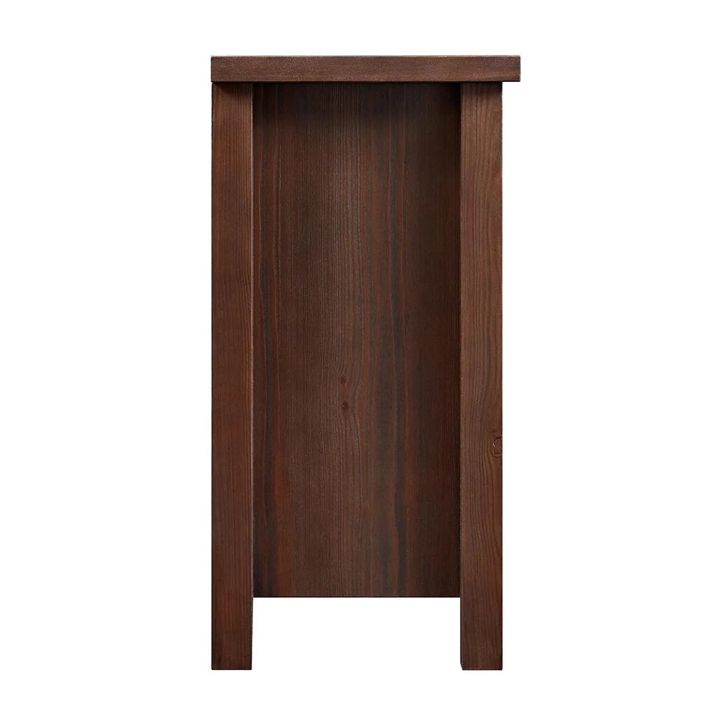 59.5"W Rustic TV Stand with 26" Fireplace Insert P7651