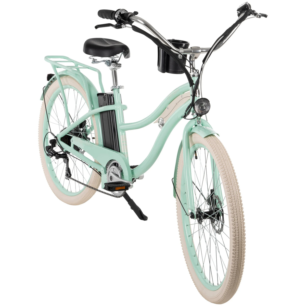26-in 7-Spd Electric Cruiser Bike, Mint Green, 36V, 350W A9748