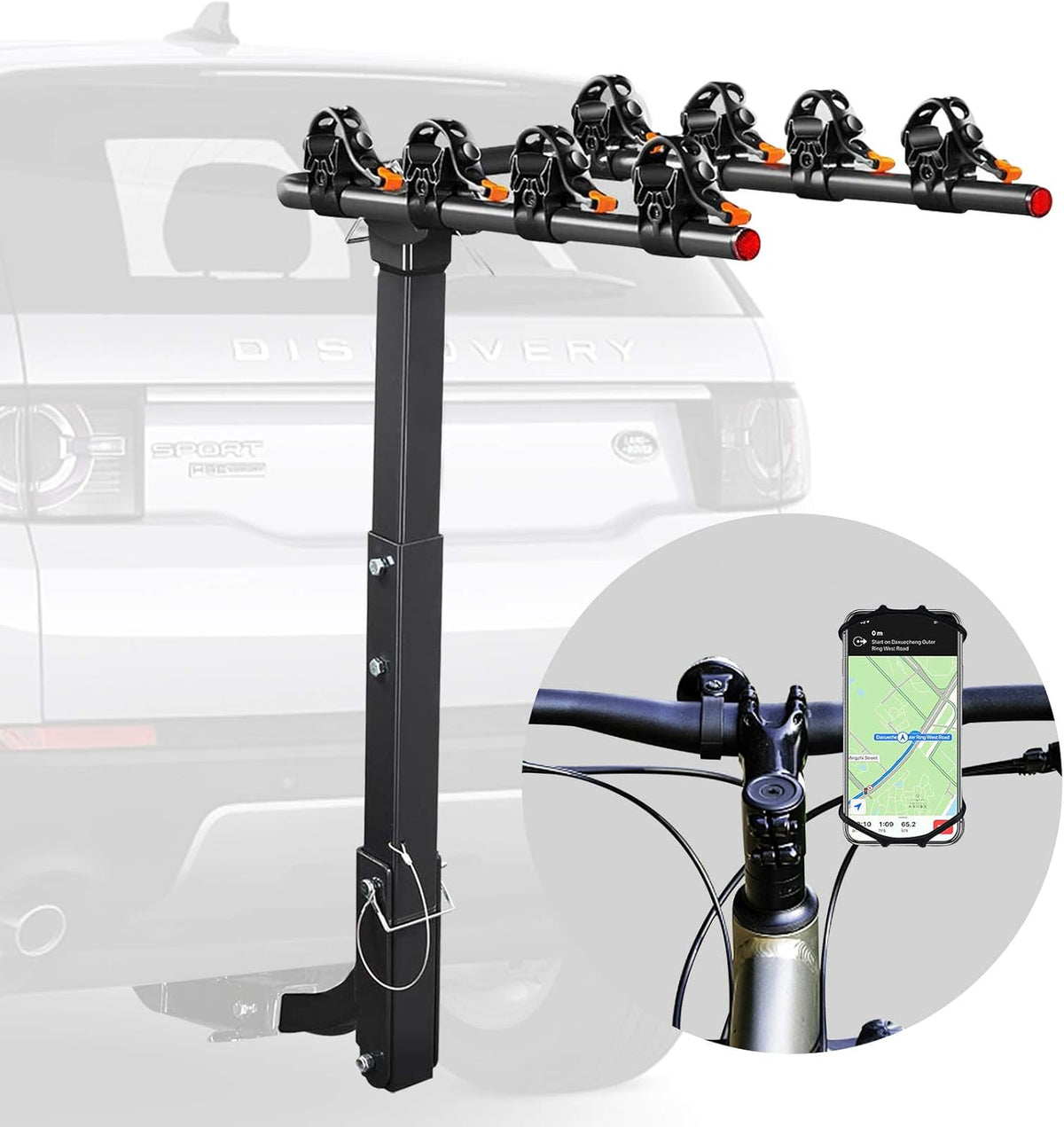 Double Foldable Bike Hitch Rack with 2'' Hitch Receiver, Pack of 2 W341