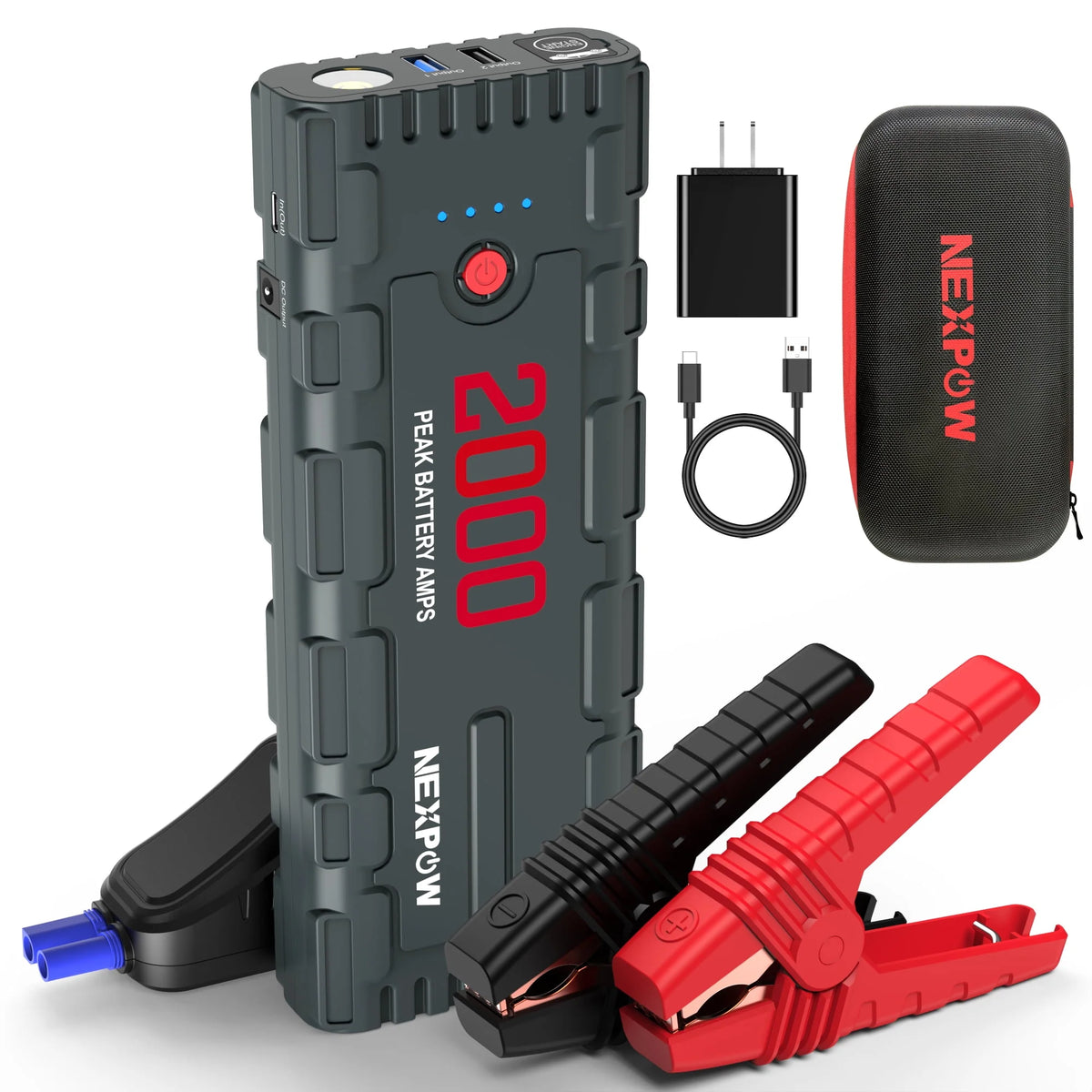 2000A Peak 18000mAh 12V Car Jump Starter with LED Light G800134