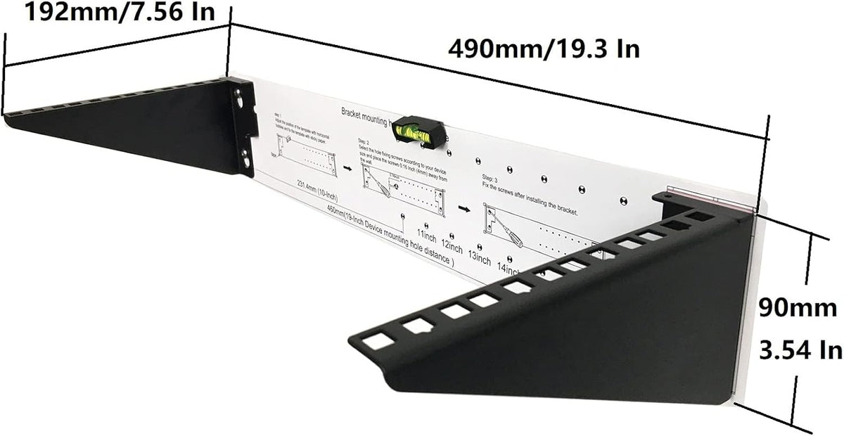 2U Light-Loading Foldable 19 Inches Cold Rolled Steel Vertical Wall Mount Rack N8779