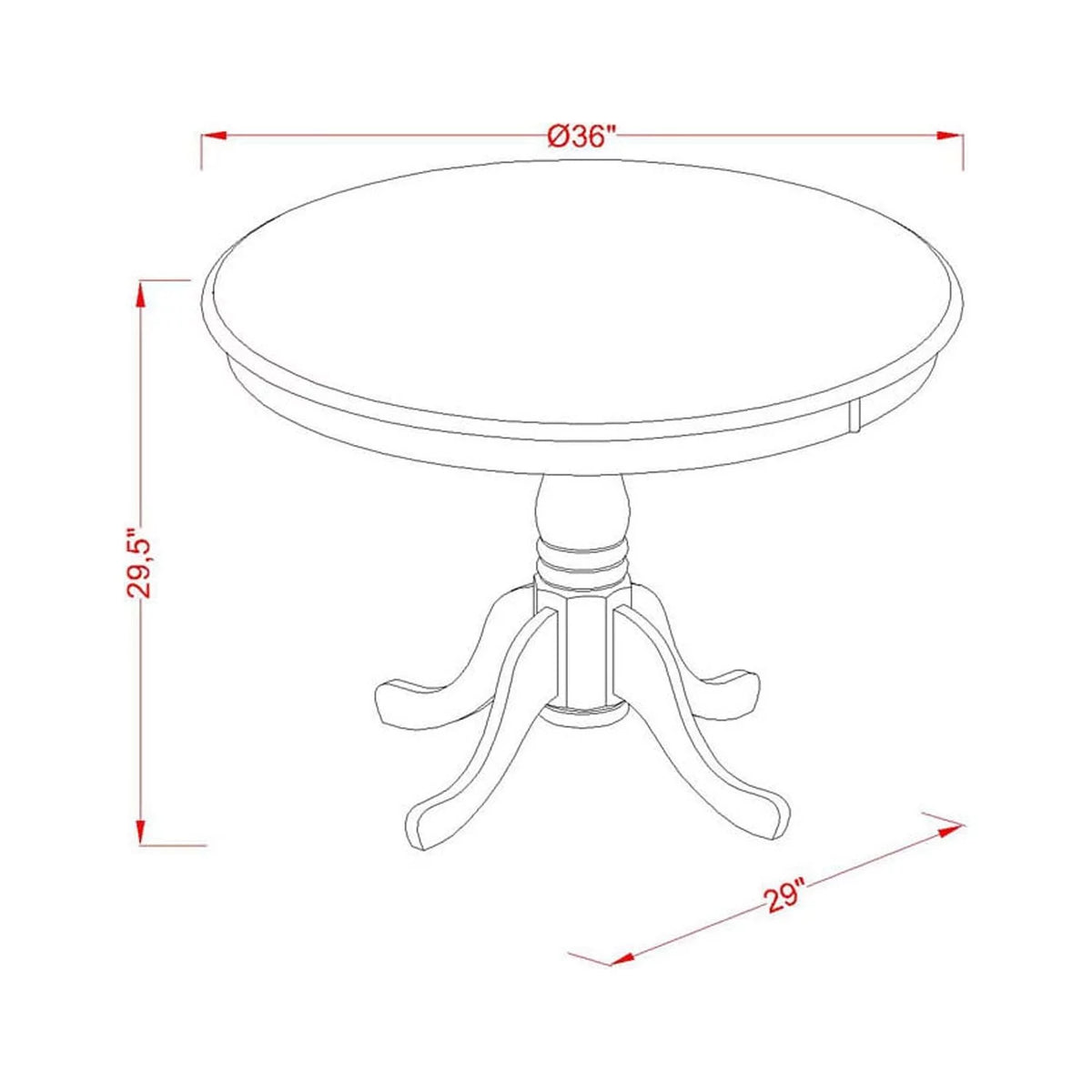 3-piece Wood Dining Set X7666