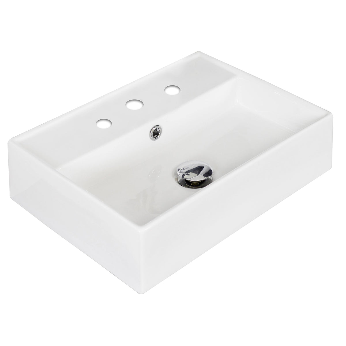 Wall Mount Rectangle Vessel in White H3366