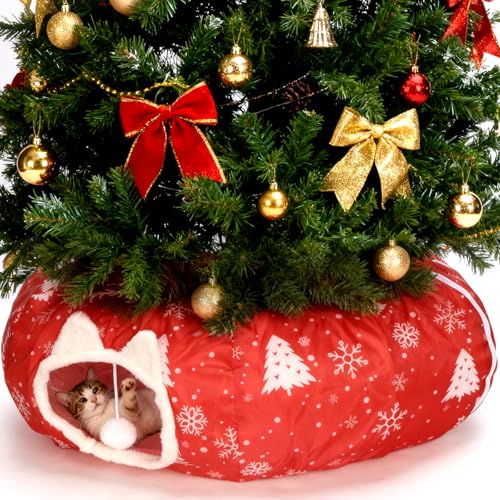 Cat Tunnel Bed Christmas Tree Skirt W1949