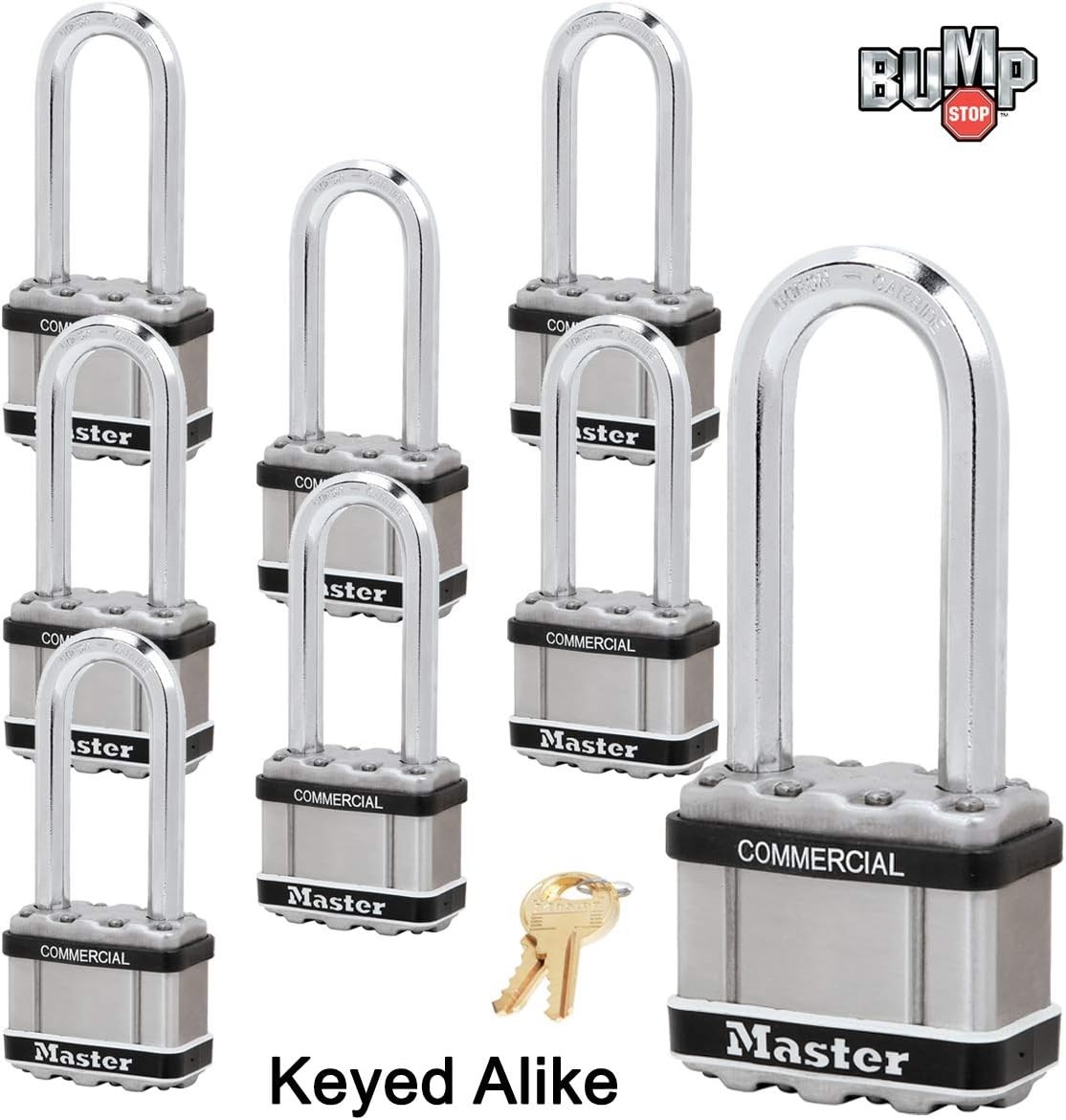 Master Lock Magnum Padlock, 8 Keyed Alike Locks R4903