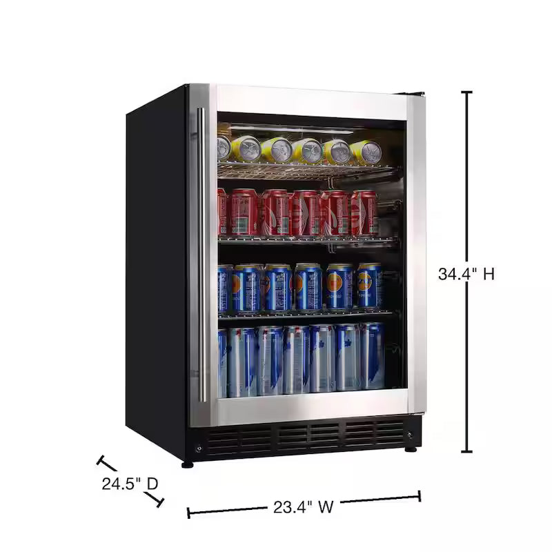 50 Bottle Wine and Beverage Cooler with Stainless Steel Door T5484