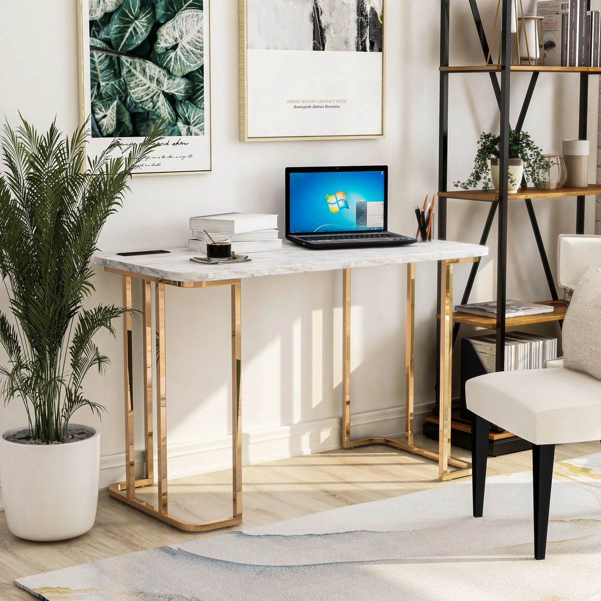 47-inch Steel Computer Desk with USB Ports S7334