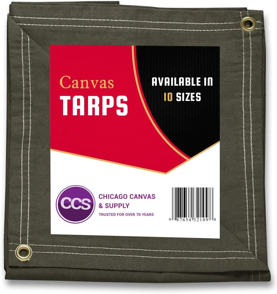Waterproof Canvas Tarp with Grommets, Brown, 6 by 8 Feet Pack of 2 O235124