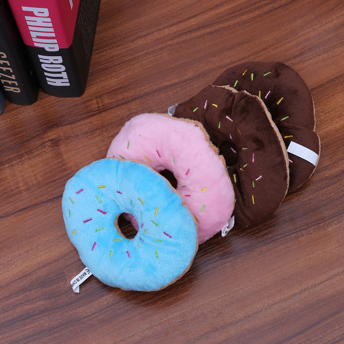 Squeaky Plush Donut Dog Toy M6463