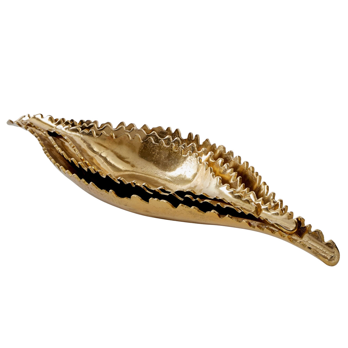 Large Metallic Gold Metal Boat Trays, Set of 3 M70135