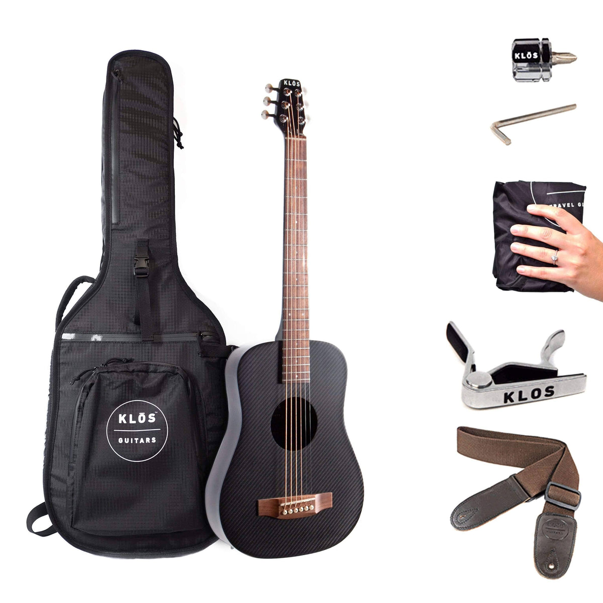 Black Carbon Fiber Acoustic Guitar F778