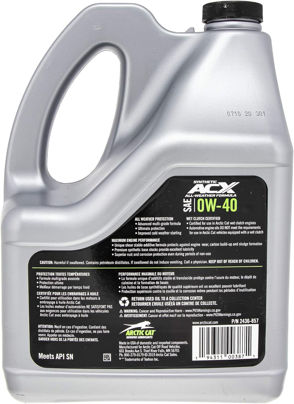 0W-40 Synthetic Oil Pack of 2 T410913