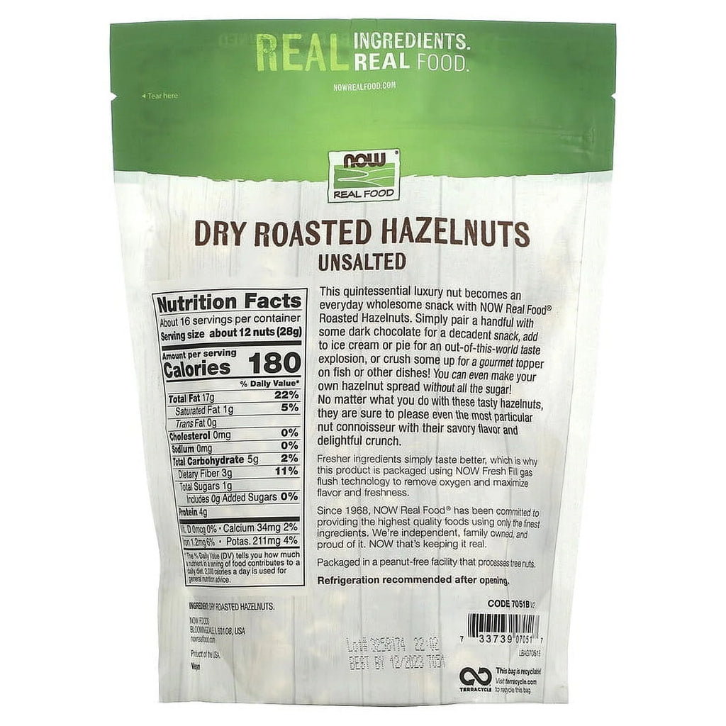 Hazelnuts, Dry Roasted & Unsalted, 16 oz L65869