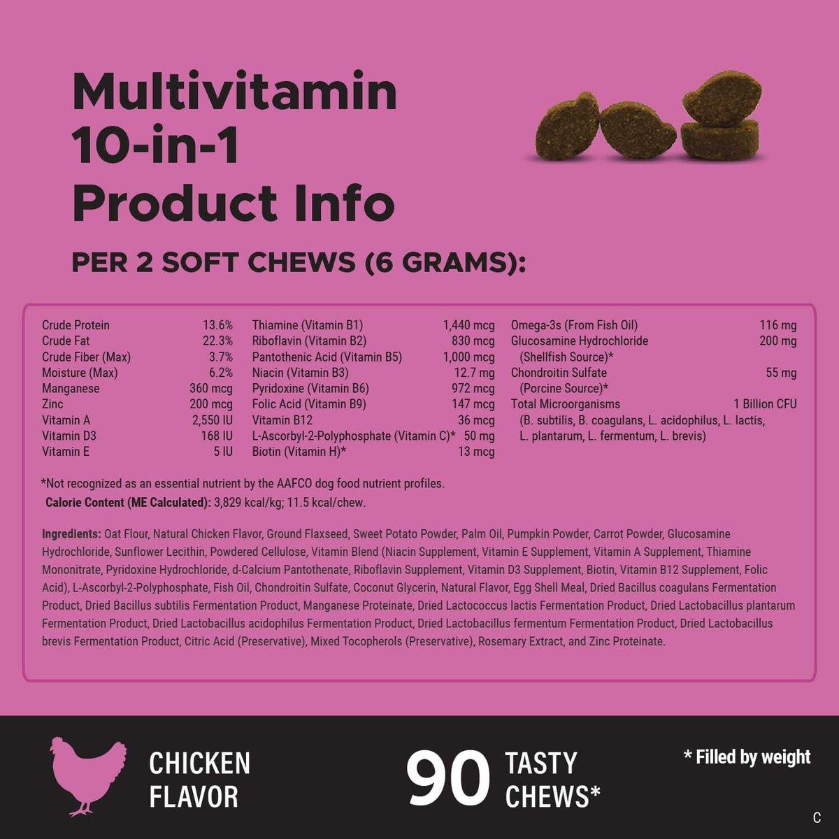 10 in 1 Multivitamin Glucosamine Soft Chews O3166