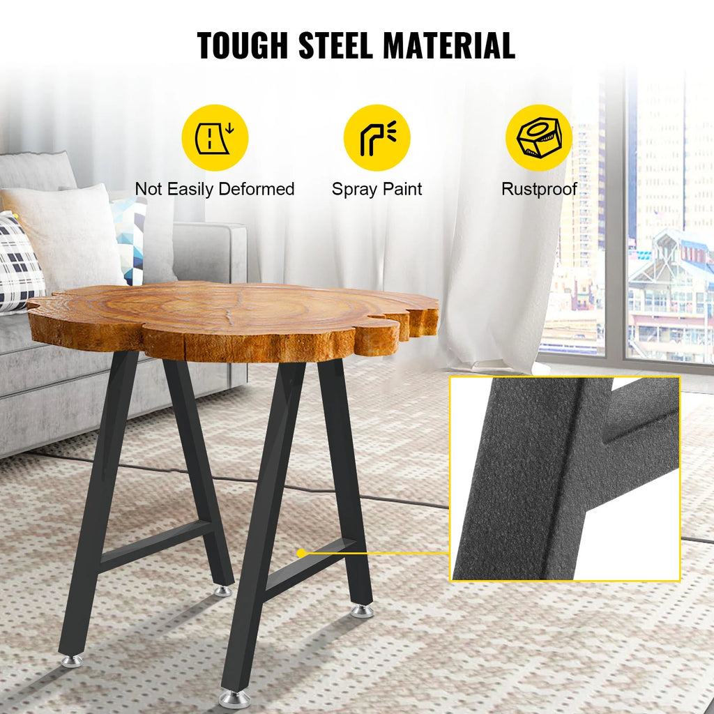 28 x 17.7 inch Black Metal Table Legs Set of 2 F856125