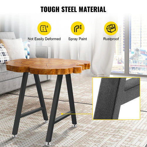 28 x 17.7 inch Black Metal Table Legs Set of 2 F856125