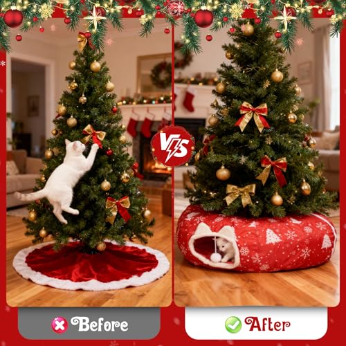 Cat Tunnel Bed Christmas Tree Skirt W1949