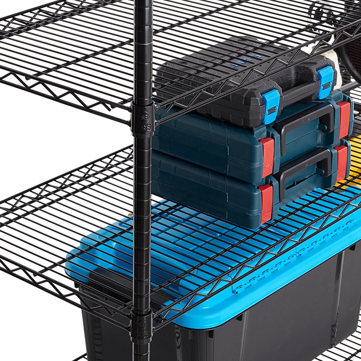 Steel 6-Tier Storage Shelf Unit Black Z604778