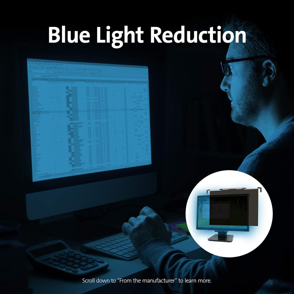 Black Privacy Screen for 20-Inch to 22-Inch Widescreen 16:10 Monitors J212065