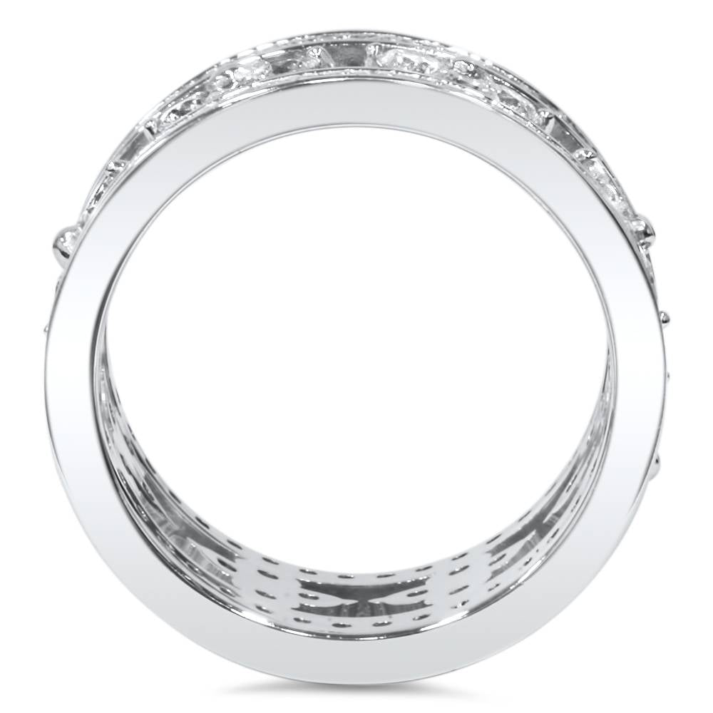 3ct Diamond Vintage Style Eternity Ring 14K White Gold M8971