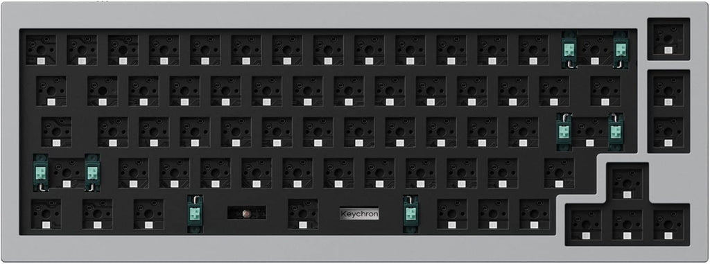 Grey Full Aluminum 65% Hot-Swappable Mechanical Keyboard V6039