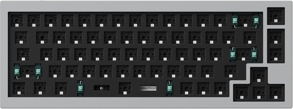 Grey Full Aluminum 65% Hot-Swappable Mechanical Keyboard V6039