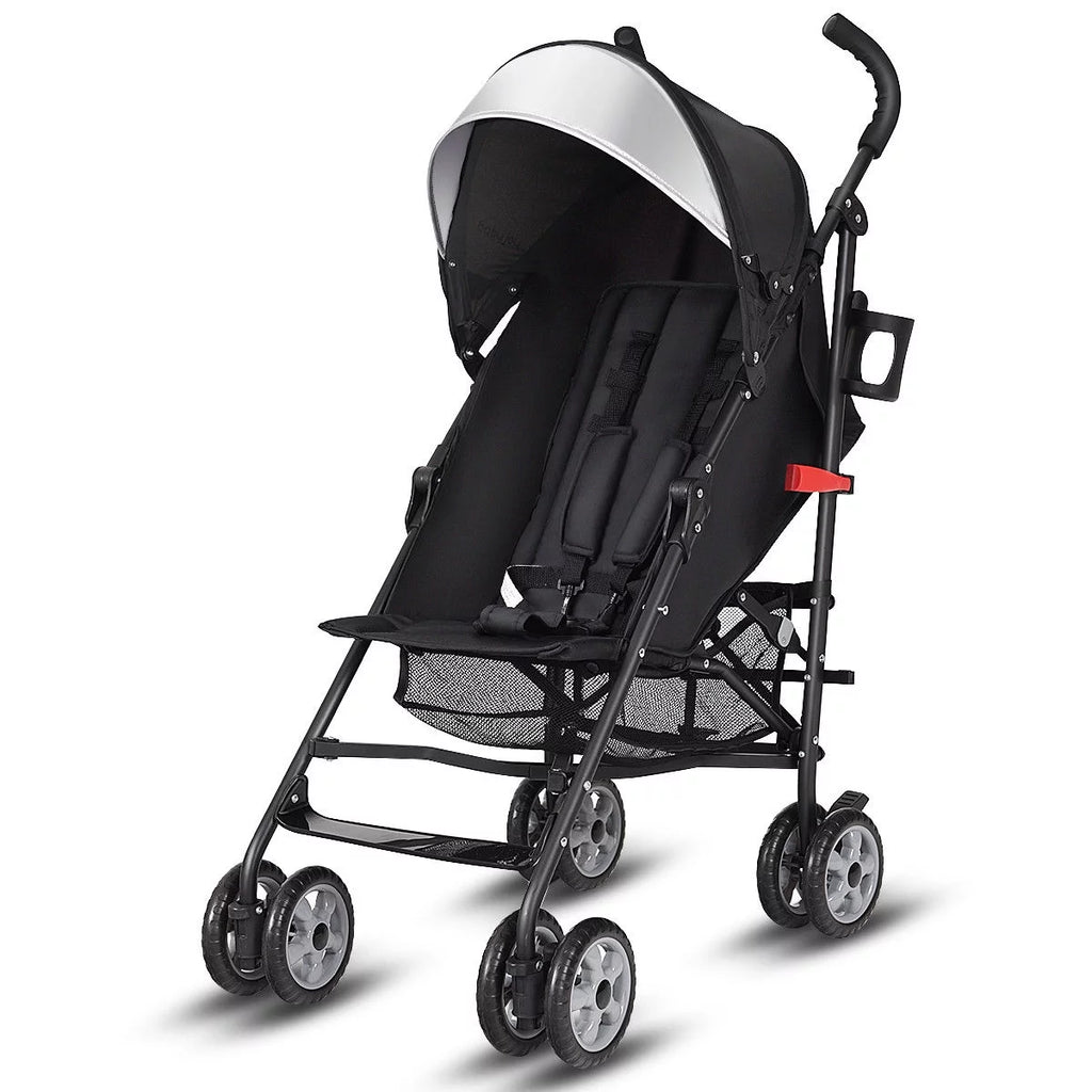 Folding Lightweight Umbrella Stroller with Storage Basket Black C326