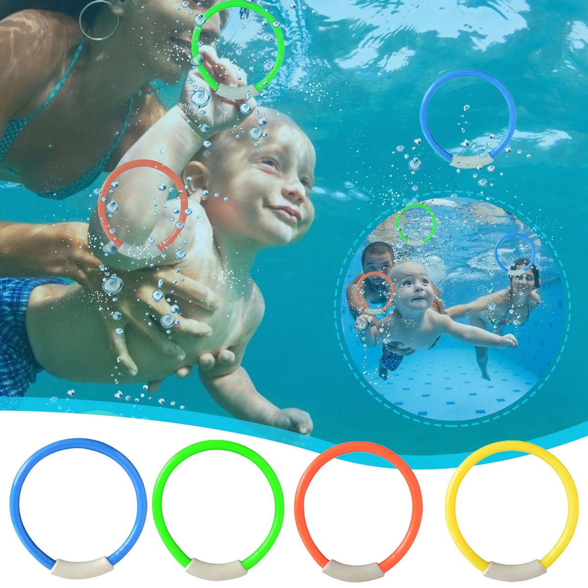 Colorful Pool Sink Ring Toy for Kids K22936