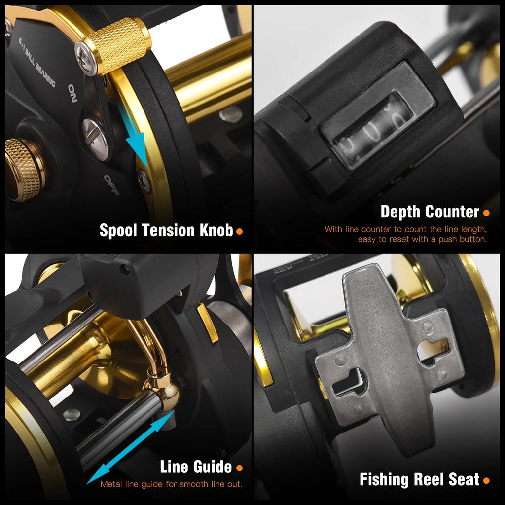 Ice Line Counter Reel 6+1 Ball Reel Saltwater Reel D689465