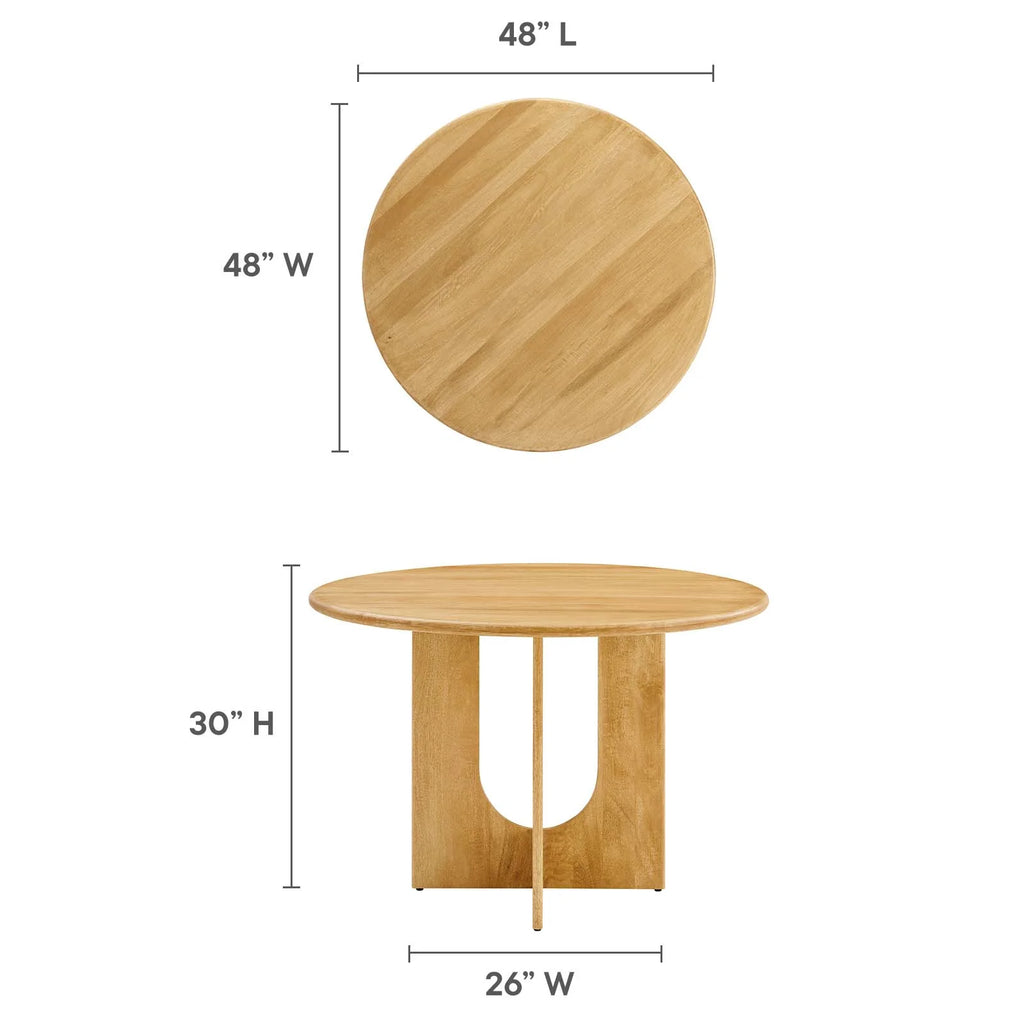 Round 48" Oak Wood Dining Table O98767