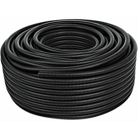 100 ft 1 inch Split Wire Loom Conduit Polyethylene Tubing Black D36013