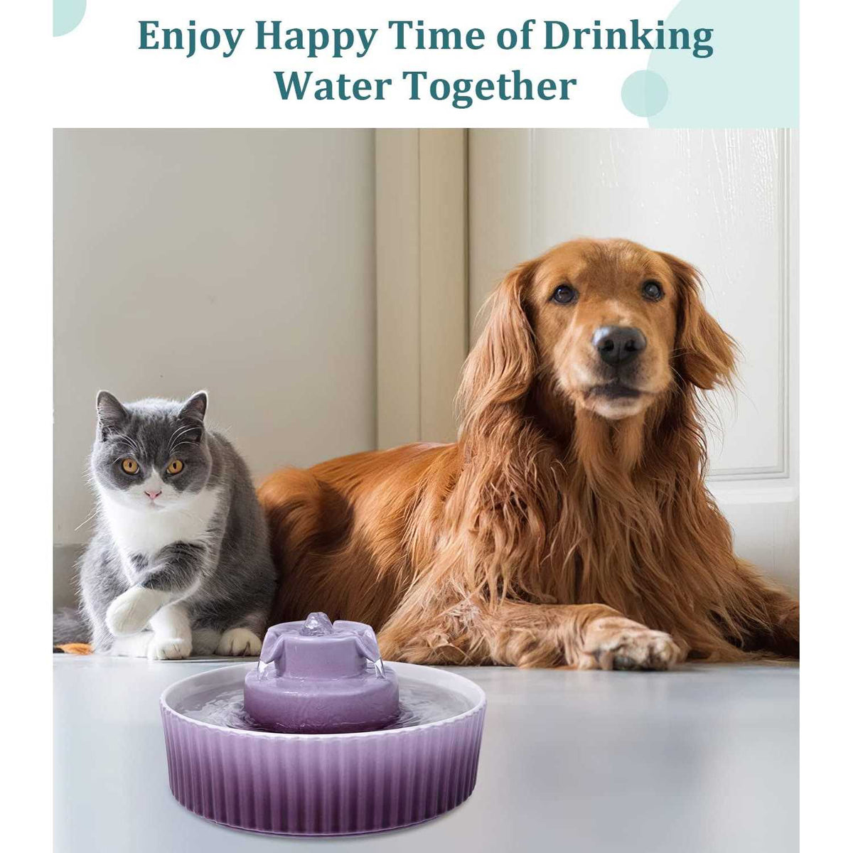 Ceramic Cat Water Fountain 2.1 L R41389