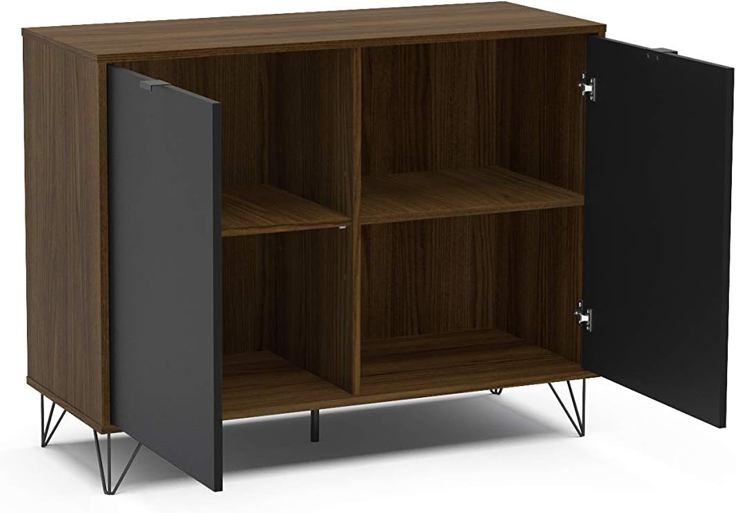 Dark Brown Black Sideboard Buffet Storage Cabinet U24720