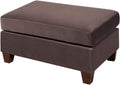Dark Coffee Velvet Rectangle Cocktail Ottoman E640790