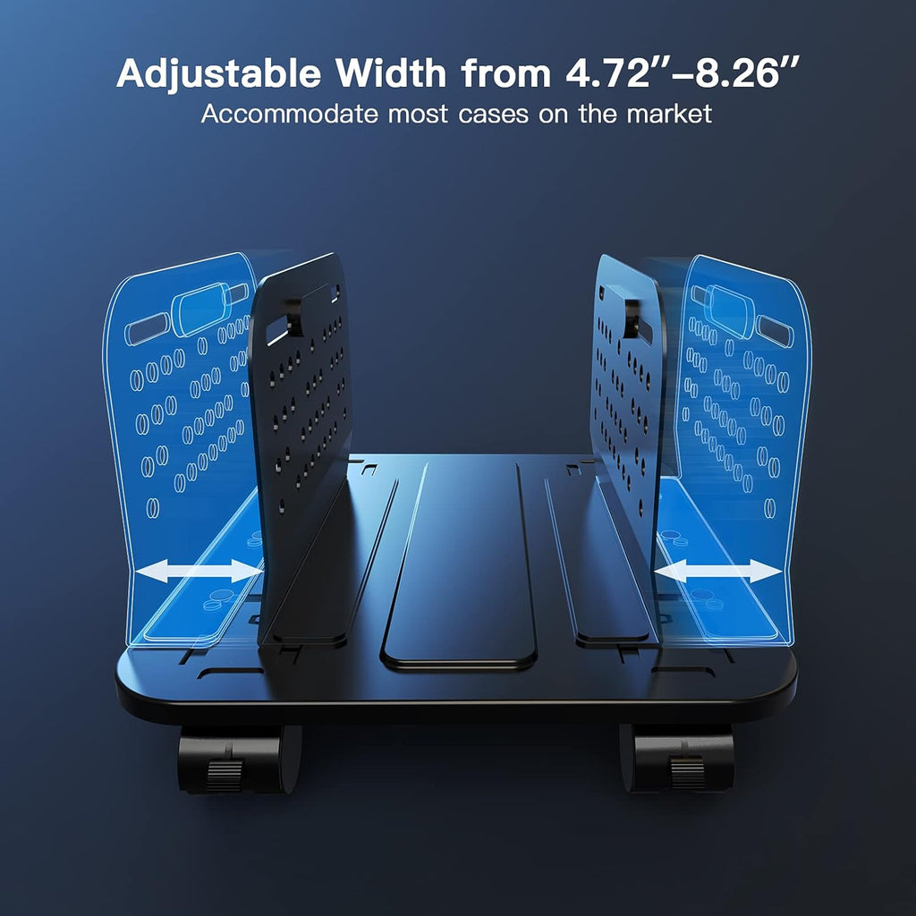 Adjustable Mobile CPU Stand with Locking Caster Wheels V1549