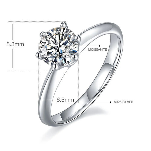 1 Carat Round Cut Moissanite Solitaire Engagement Ring L877346