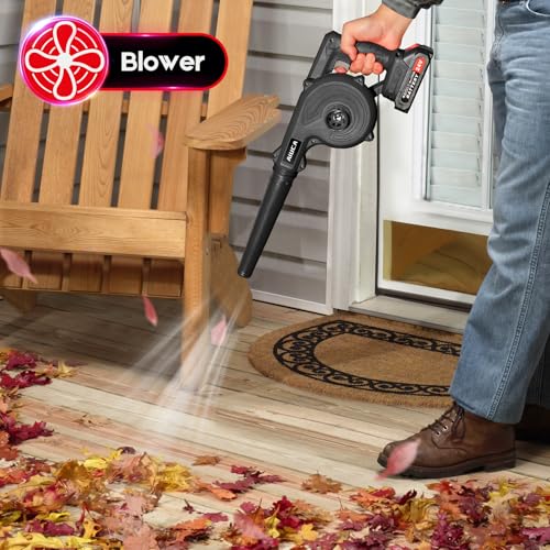 24V Cordless Electric Leaf Blower with 2 Pack Batteries and Charger U12177