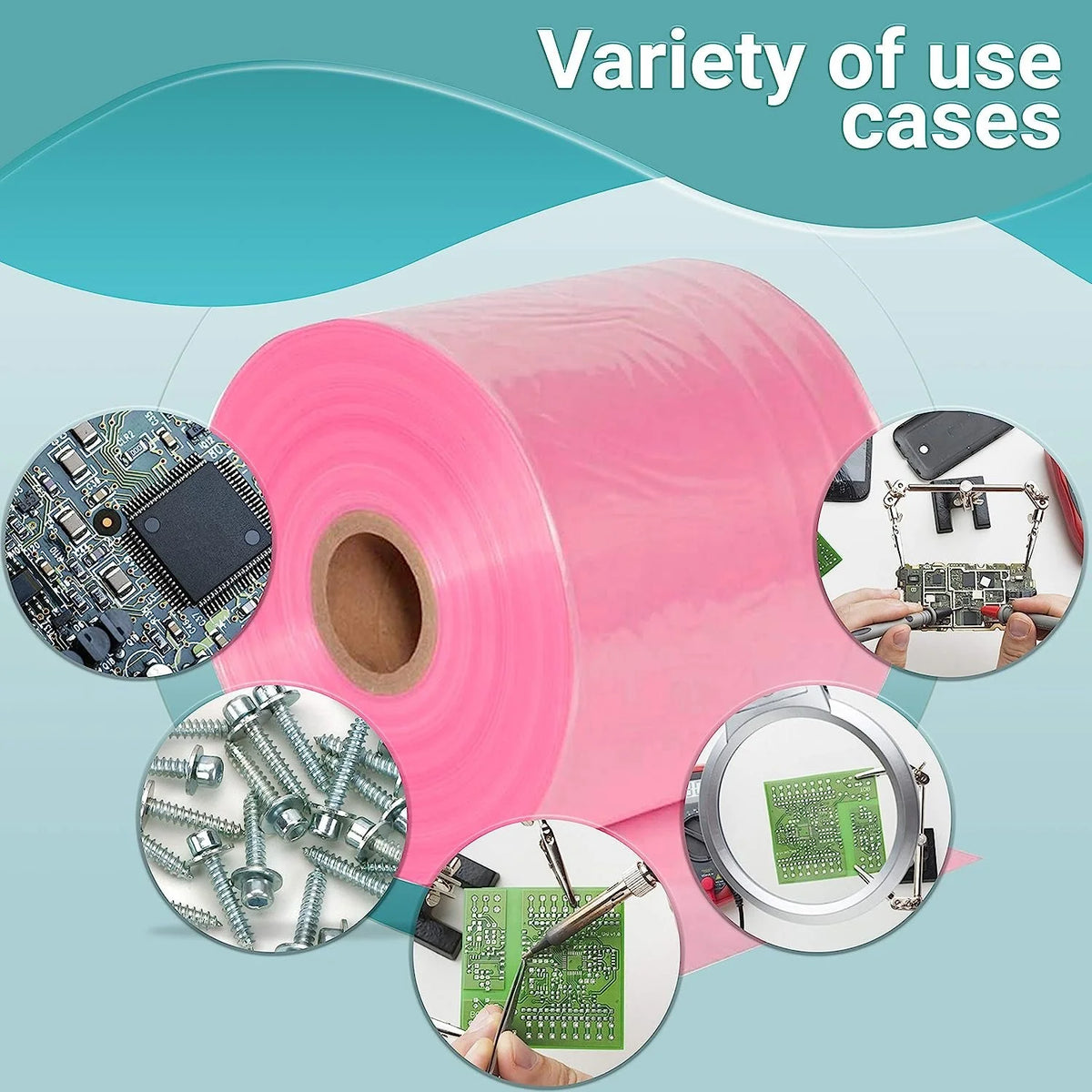 Pink Anti-Static Poly Tubing 24" x 500 6 mil F534