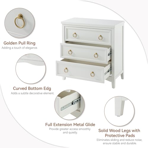 White 3-Drawer Dresser M420
