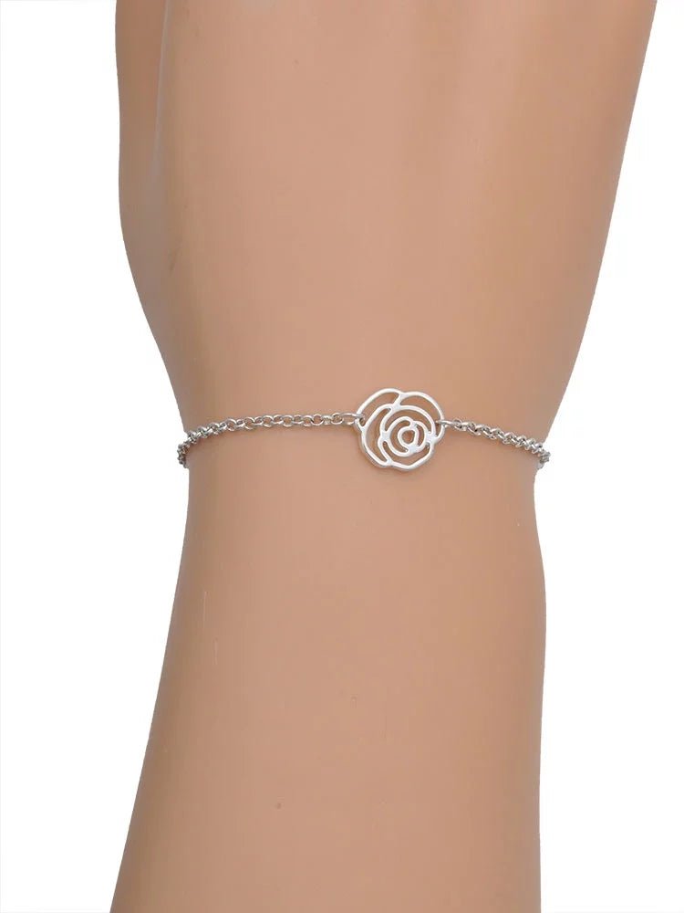 Silvertone Heart Link Chain Bracelet O412983