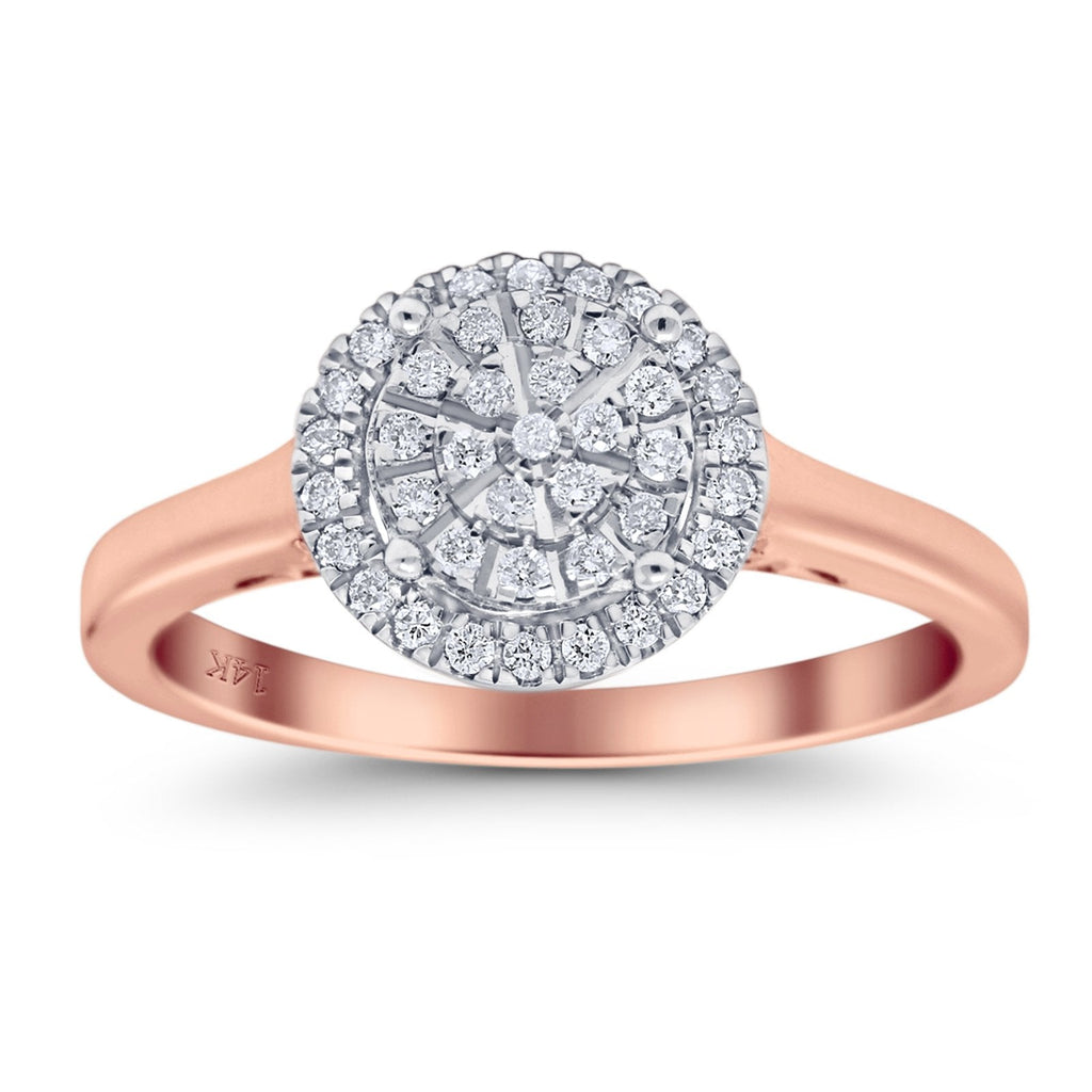 14K Rose Gold Diamond Engagement Ring Size 5 A7002