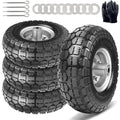 10 Inch 2 Pack Solid Rubber Flat Free Tire and Dolly Wheel with 5/8" Axle Y58524