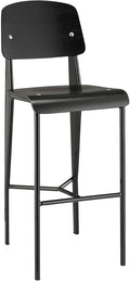 Black Wood and Metal Counter Bar Stool N360451