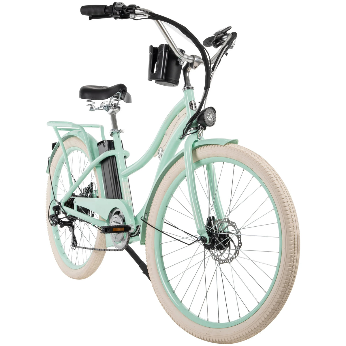 26-in 7-Spd Electric Cruiser Bike, Mint Green, 36V, 350W A9748