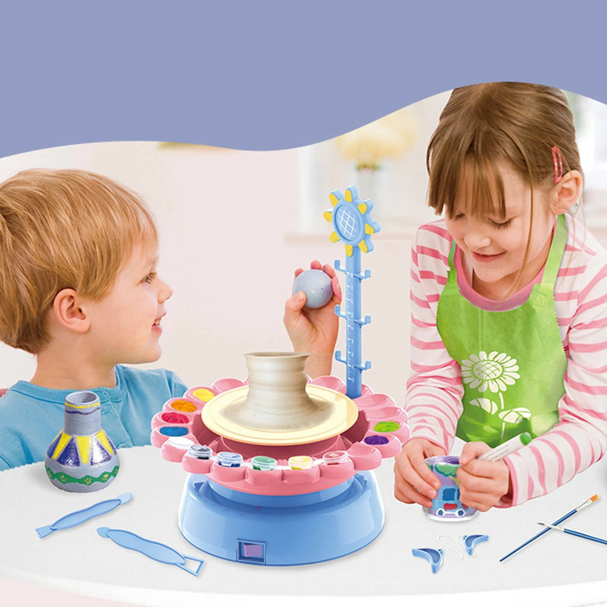 DIY Handmade Creative Soft Slime Electric Pottery Wheel Art Craft Kit Machine K2336